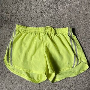 Neon yellow activewear shorts
